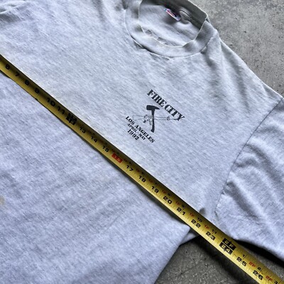 Vintage 90s 1992 LA Los Angeles Riots Fire City Graphic T Shirt