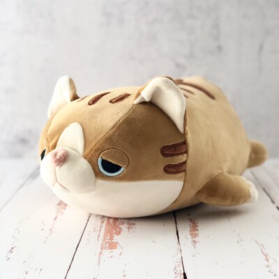 Brown Tabby Cat Soft Stuffed Plush/Cat Bolster Cushion/Cat Lover Gift