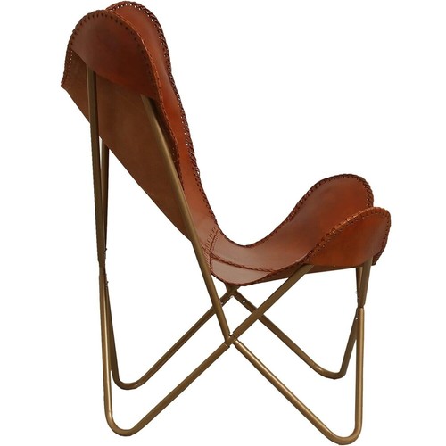 Stuhl Leder Schmetterling modern aussehend luxuriös handgefertigt Stuhl mit Ständer - Bild 5 von 6