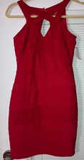 NWT Windsor Dress Size SMALL RED POLY SPANDEX STRETCHY #TK