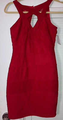 NWT Windsor Dress Size SMALL RED POLY SPANDEX STRETCHY #TK