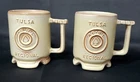 2 Yellow Frankoma Pottery American Contract Bridge League Tulsa Regional Mugs