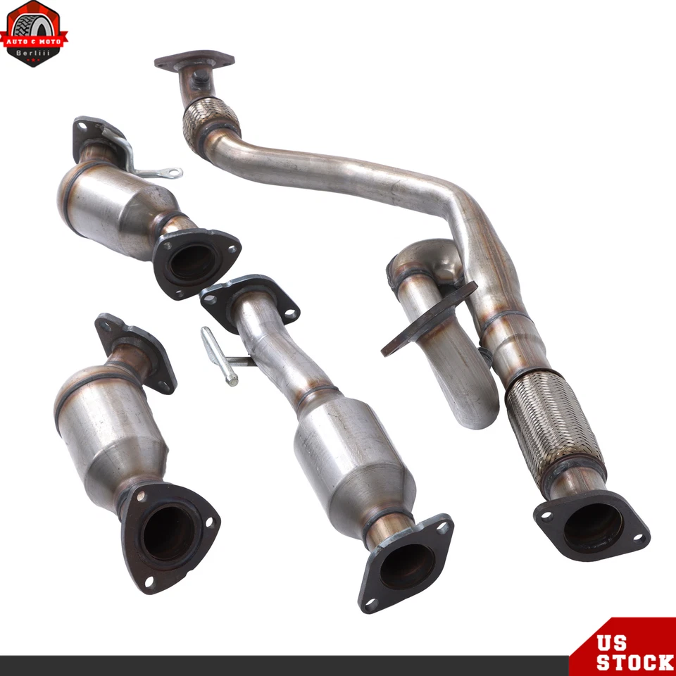 All 3 Catalytic Converters & Flex Pipe For Chevy Traverse GMC Acadia 3.6L 09-17 Foto 2 de 4