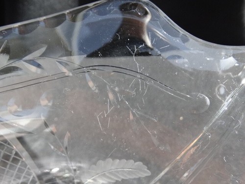 Cambridge Glass Clear Wheel Cut Sonora 3400 12.5 inch Flared 4 Toed Bowl VGUC - Picture 12 of 19