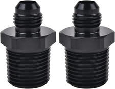 1/2" NPT to 6AN Fitting Male Straight Fittings Adapter Aluminum Black 2Pcs