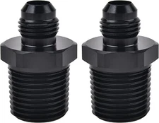 1/2" NPT to 6AN Fitting Male Straight Fittings Adapter Aluminum Black 2Pcs