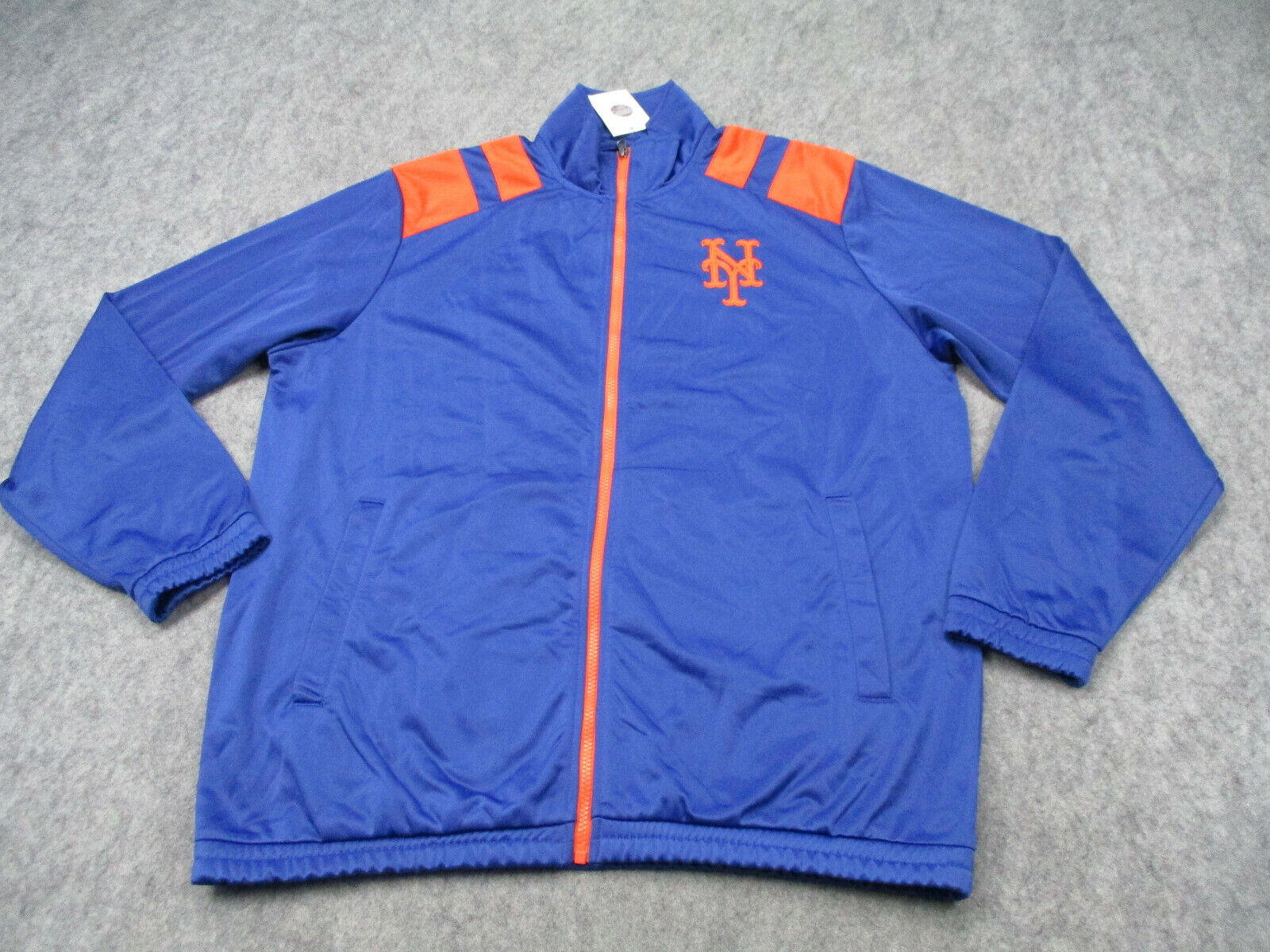 New York Mets Jacket Mens Extra Large Blue Orange Baseball MLB Carl Banks G  III
