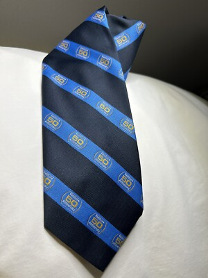 #ad Rare Vintage 1977 Sears Kenmore 50th Anniversary Necktie Tie Navy Blue Uniform $24.99