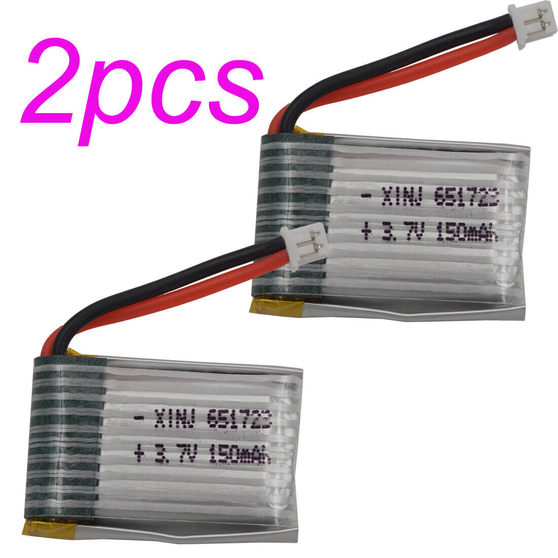 3.7V 150mAh 25C Li Polymer Battery 2P 1.25mm 651723 for JRC 