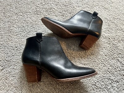 Madewell Boots Billie Size Ankle Bootie Black Leather Side Zip