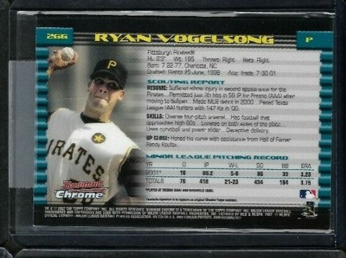 2002 Bowman Chrome RC Ryan Vogelsong Pirates MINT! - Picture 2 of 2