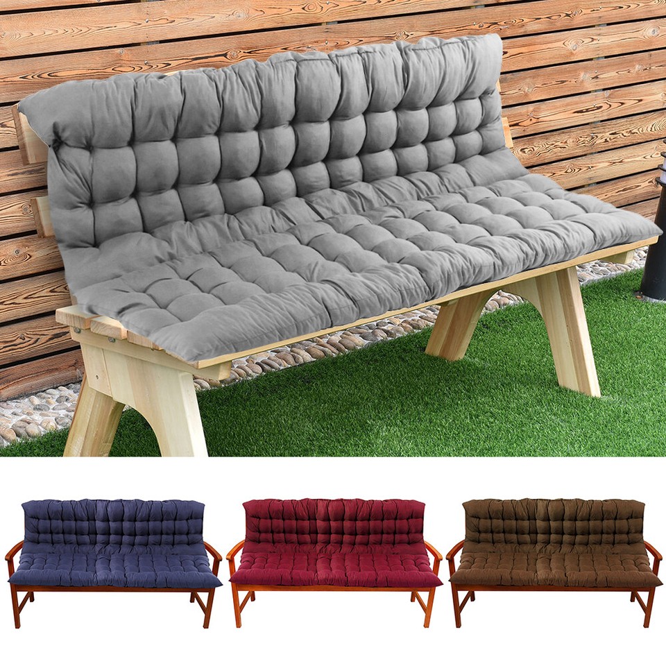 Garden Bench Swing Cushion Seat Backrest 2/3 Seater Home Chair