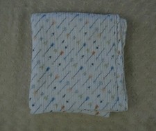 HB Hudson Baby Arrows Print Baby Swaddle Blanket White Muslin Blue Green Orange