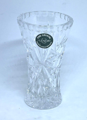 Lenox Fine Crystal 4'' Tall Vase Czech Republic Weighs 7 Ounces Original Sticker