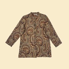 90s/Y2K tapestry jacket by Chicos, size 2 vintage abstract paisley jacket
