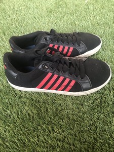 black and red k swiss