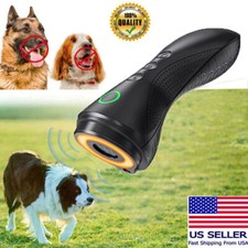 NEW 3 Mode Rechargeable Anti Barking Device Ultrasonic Dog Training-Bark Control