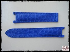 Cinturino in Coccodrillo Blu Lapis per Cartier Pasha 38mm 20/18 per Deployante