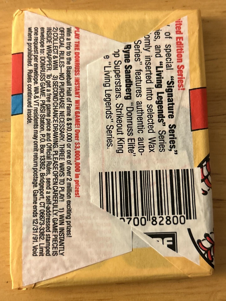 Donruss Serie 1 1991 paquete de cera Nolan Ryan Highlights Rangers mostrando parte superior delantera Foto 2 de 2