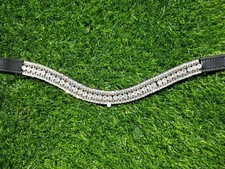 Crystal browband 5 Row Leather Clear Crystal Bridle Brow-Band Dressage Premium