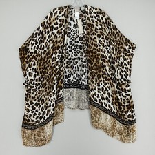 NWT Chicos Leopard Fusion Ruana One Size Open Front Jacket Kimono Flowy