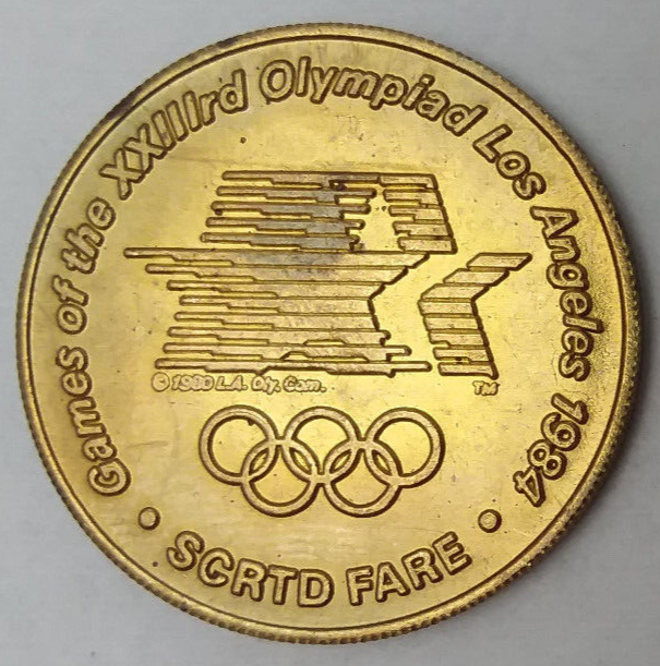 Los Angeles Olympics 1984 Basketball SCRTD Transit Token 32mm | eBay