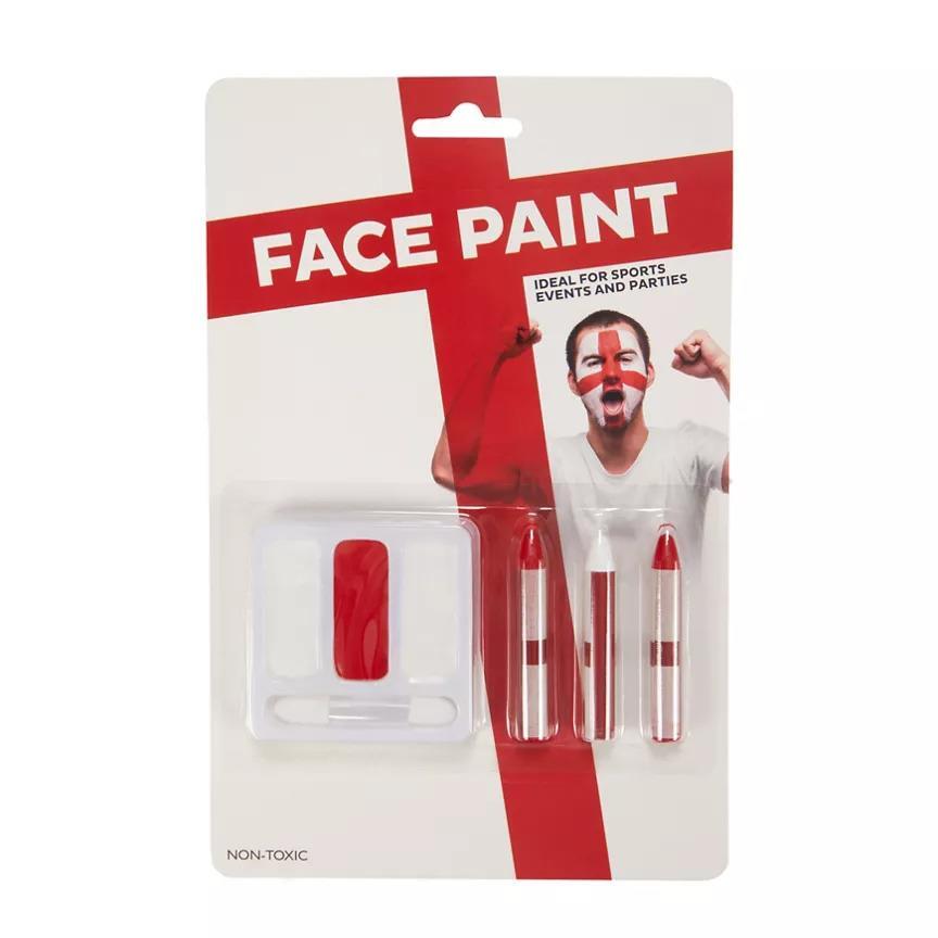 England Supporters Face Paint Red & White Non Toxic Fancy Dress Accessory