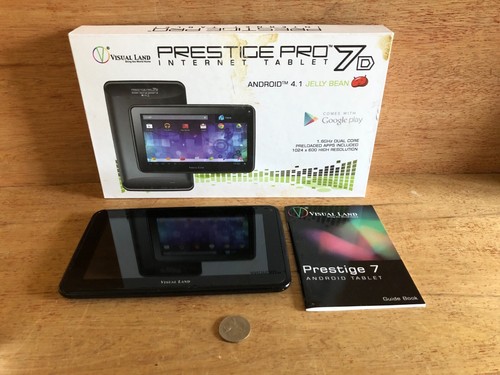 Visual Land Prestige Pro 7D Black Internet Tablet Android 4.1 Jellybean INCOMPLE