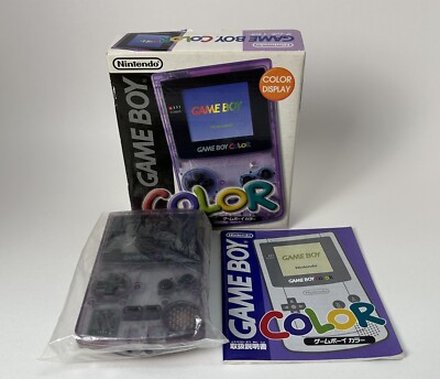 Nintendo Game Boy Color Clear Atomic Purple CIB! Japan Import [US SELLER] - READ