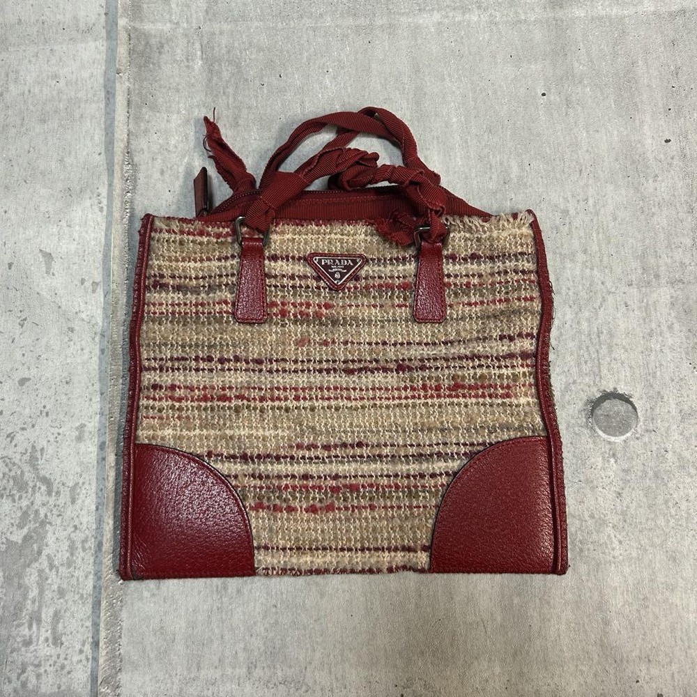 00S Archive Prada Tweed Hand Bag