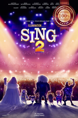SING 2 2021 3D ORIGINAL CINEMA KIDS MOVIE FILM ART PRINT PREMIUM POSTER