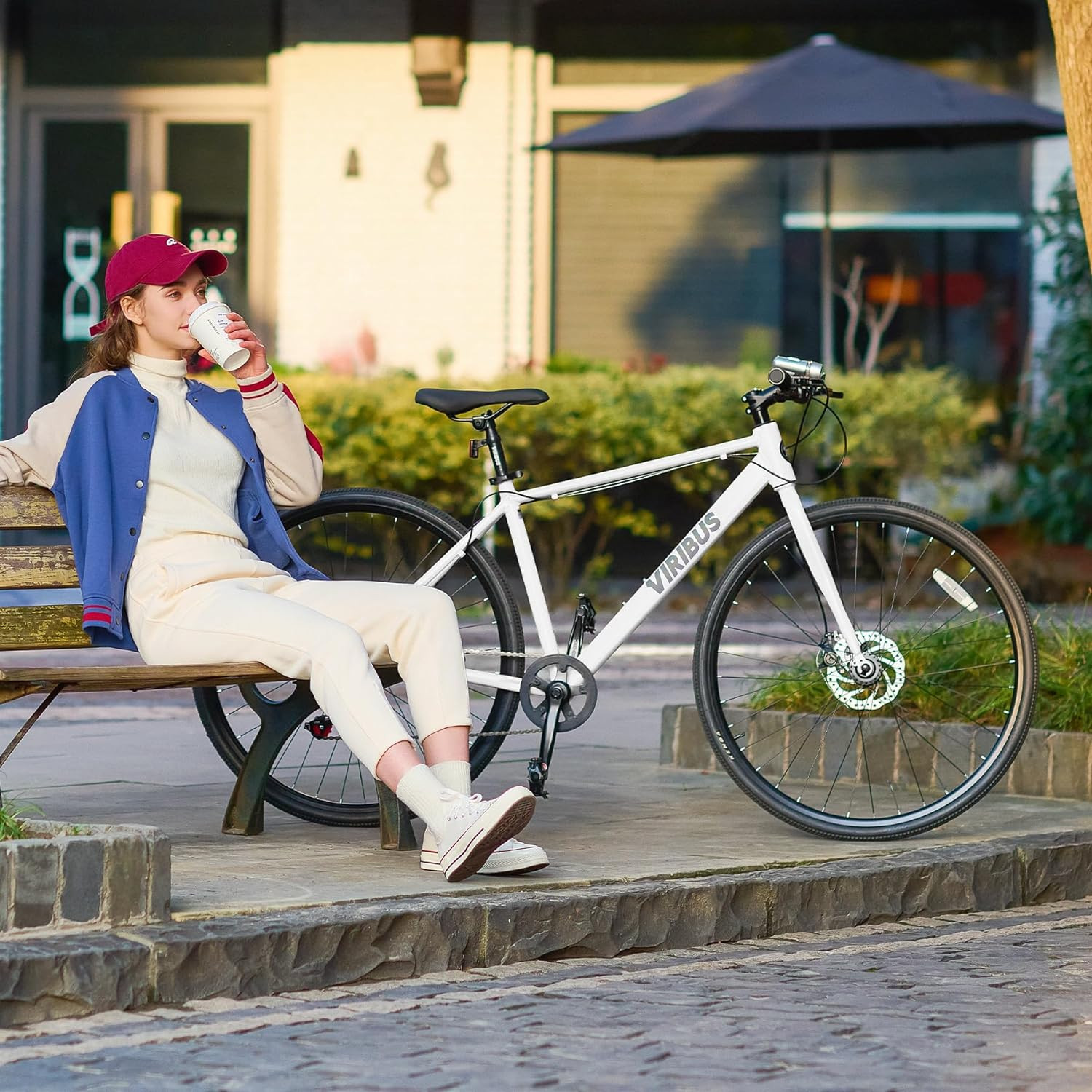 Hybrid Bike, 28 Inch Adult Bike, Womens Mens Bike with Lightweight Aluminum Fram