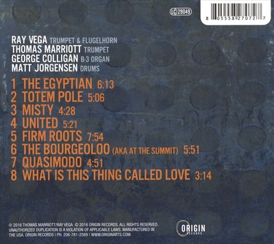 RAY VEGA / THOMAS MARRIOTT RETURN OF THE EAST-WEST TRUMPET SUMMIT NEW CD