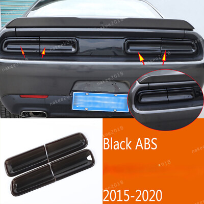 Black ABS Rear Light Taillight Lamp Cover Trim Fit For Dodge Challenger2015-2020