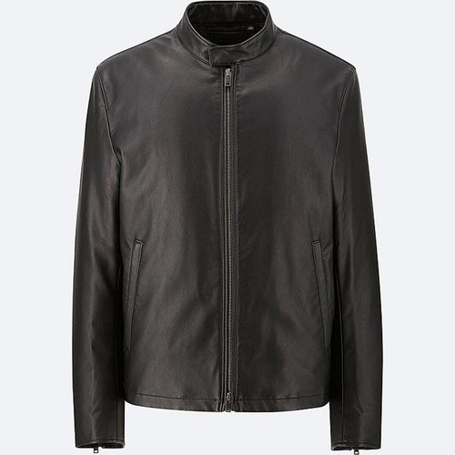 UNIQLO 'Faux Leather' Men's Rider / Motorcycle / Biker / Moto Jacket XL Blk NWT! - Picture 3 of 10