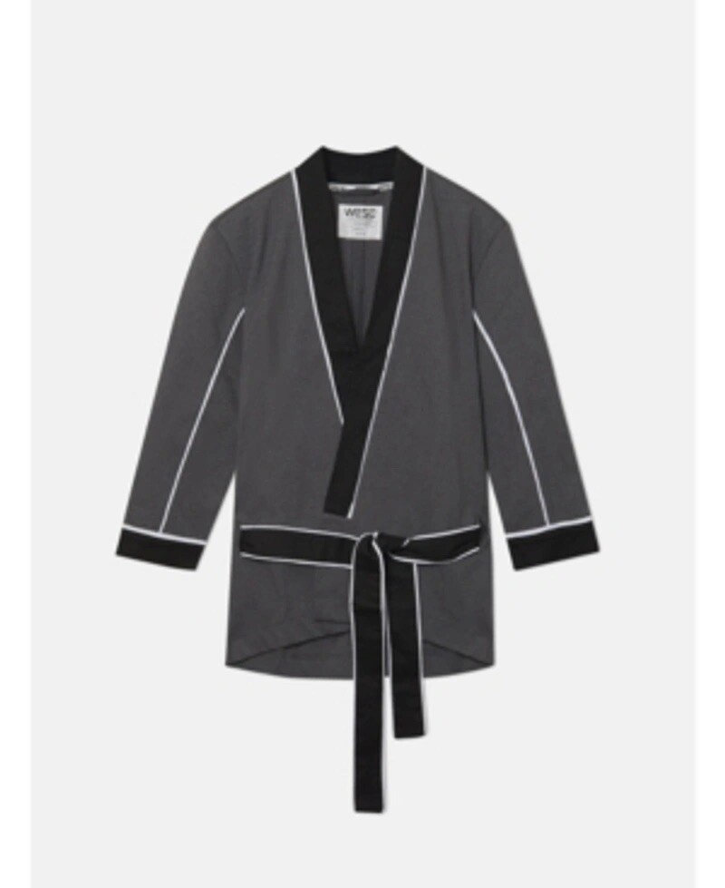 WeSC kimono haru short robe Unisex Mens M, Womens L, Black/grey