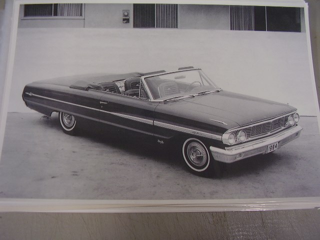 1964 FORD GALAXIE XL 500 CONVERTIBLE 12 X 18 LARGE PICTURE / PHOTO