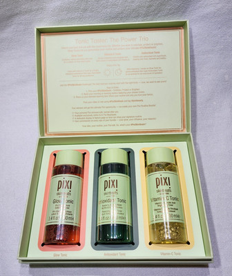 Pixi Skintreats Tonic Taster: The Power Trio set PR pack NIB Glow Tonic
