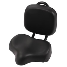 Bike Saddle Seat w/ Backrest Bicycle Extra Wide Comfort Leather Cushion Soft Pad