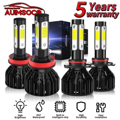 For Honda Insight 2010-2014 Combo 4x LED Headlight Bulbs Hi/Lo Beam Super Bright