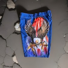 The Mountain Mens Board Shorts Eagle Flag Blu...