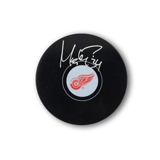 Petr Mrazek Autographed Detroit Red Wings Hockey Puck