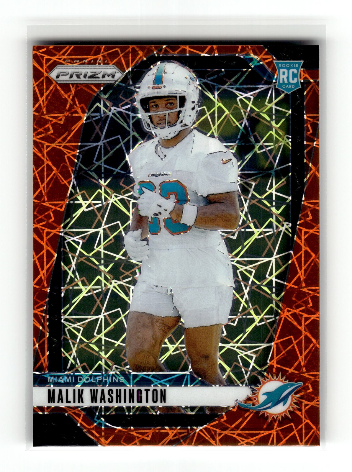 Malik Washington 2024 Panini Prizm #371 Rookie Miami Dolphins Lazer RC