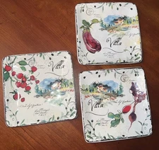 Julie Paton Dash of That Plates 6" Square Dessert Plates Set of 3 