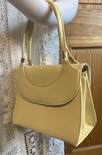 MCM 60er 70er Vintage Damen gelb Tragetasche Handtasche Retro strukturiert - wie besehen
