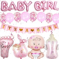 Babyparty Deko MäDchen Rosa 31 StüCk Baby Shower Deko Mit Banner Luftballons