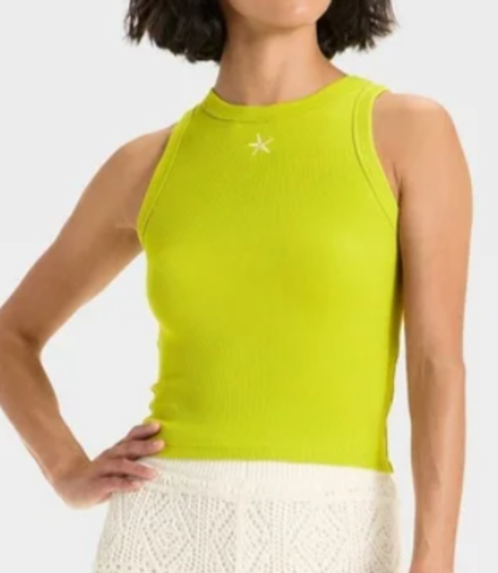 NEW A New Day Women's Slim Fit Embroidered Icon Knit Tank Top Size