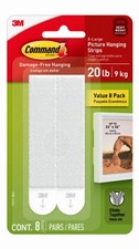 20 Lb. Picture Hanging Strips, White, 8 Pairs, X-Large - 17217-8ES 0.84 per strip
