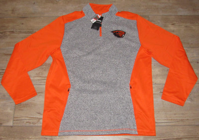 Oregon State Beavers NCAA 1/4 Zip Mascot Logo Jacket Sweater size Men's Large
