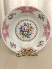 Vintage Gibson Fine China Spring Garden Soup Cereal Bowl Pink Floral Gold Trim